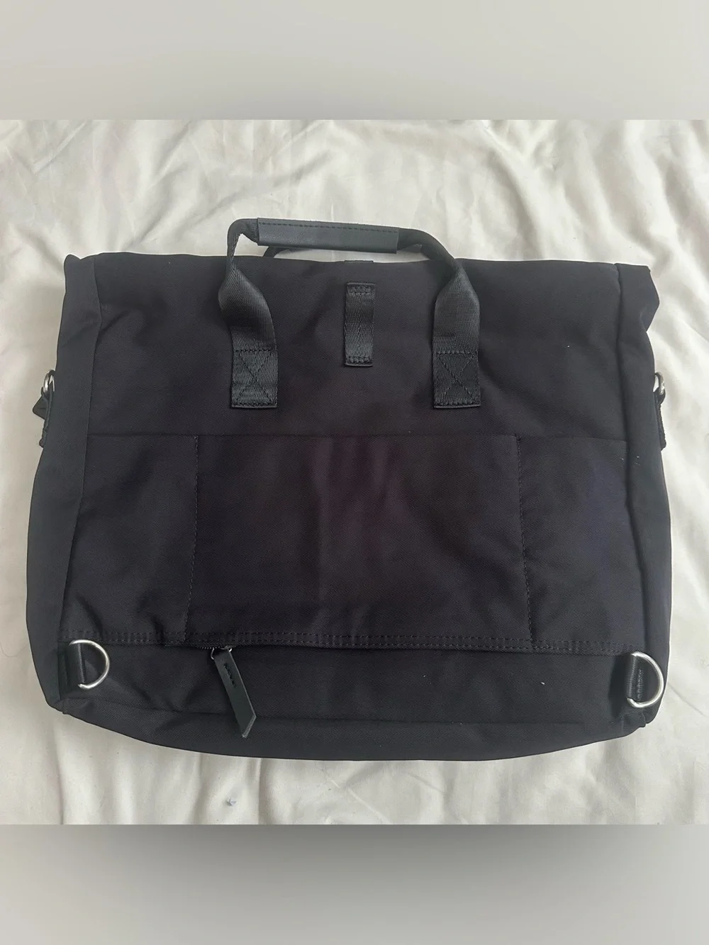 Black Men's Messenger Bag with Adjustable Strap